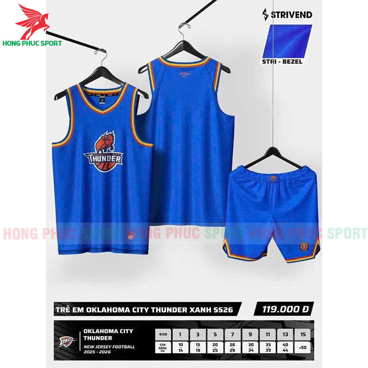 BỘ QUẦN ÁO BÓNG RỔ TRẺ EM STRIVEND THUNDER